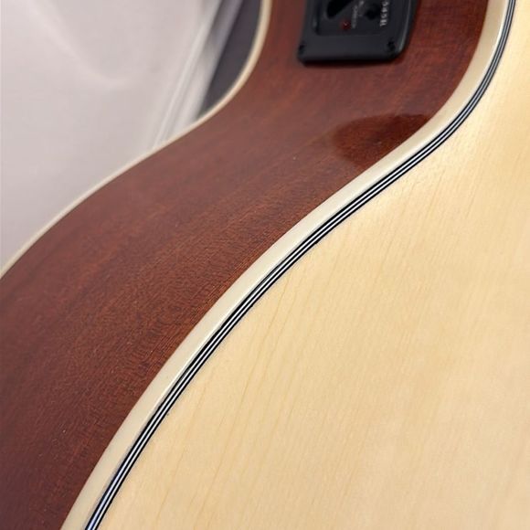 Acoustic/Electric Bass Guitar w/PreAmp, Mahogany, Spruce, Abalone Inlay - Picture 10 of 10